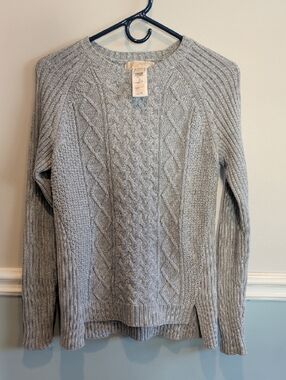 Michael Kors Light Gray Cable Knit Sweater